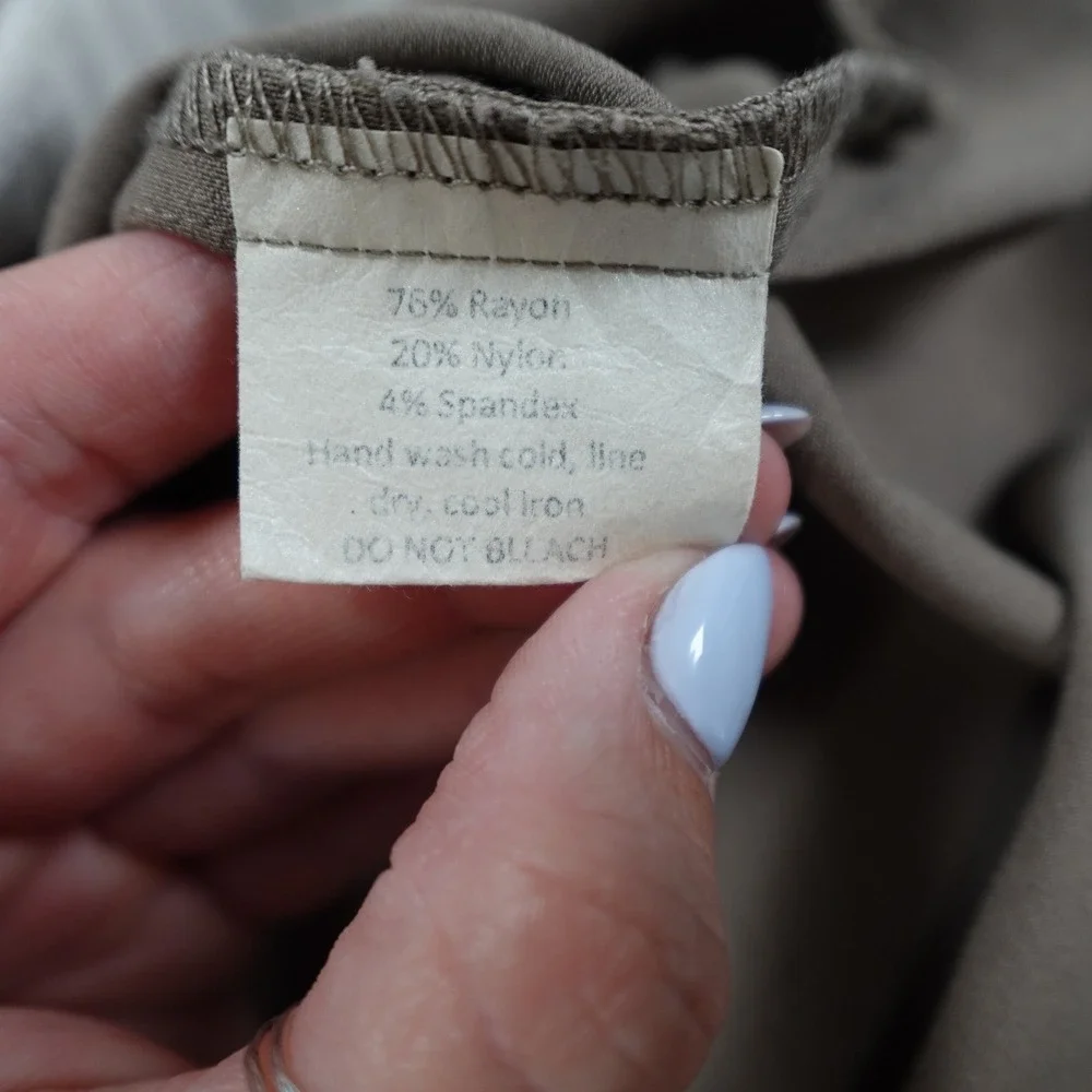 Sara Campbell Pant Women Small‎ Brown Straight Leg Stretch Pull On Made In USA